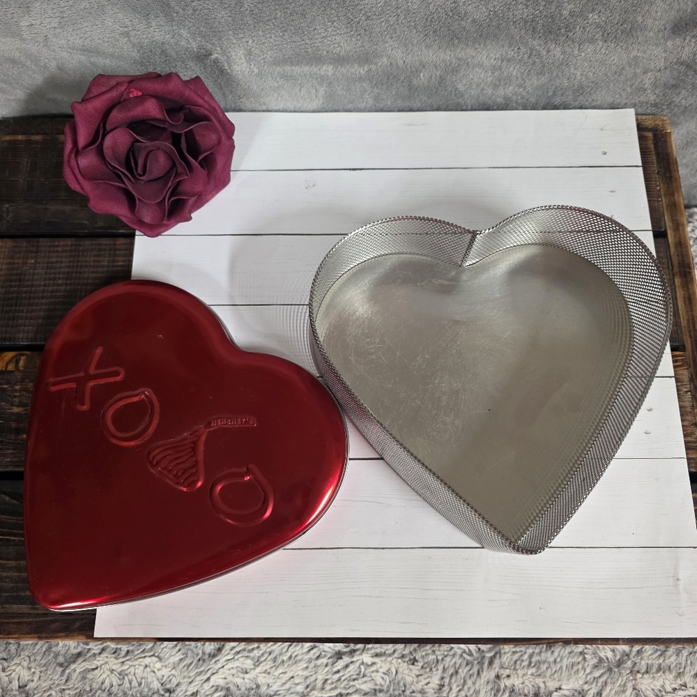Hershey's Heart Shaped Metal Tin, Cute Love Gift or for Storage